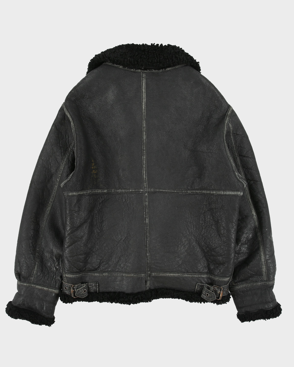 Vintage 1970s Paris Dakar B-3 Sheepskin Shearling Aviator Flight Jacket - L