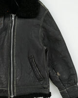 Vintage 1970s Paris Dakar B-3 Sheepskin Shearling Aviator Flight Jacket - L