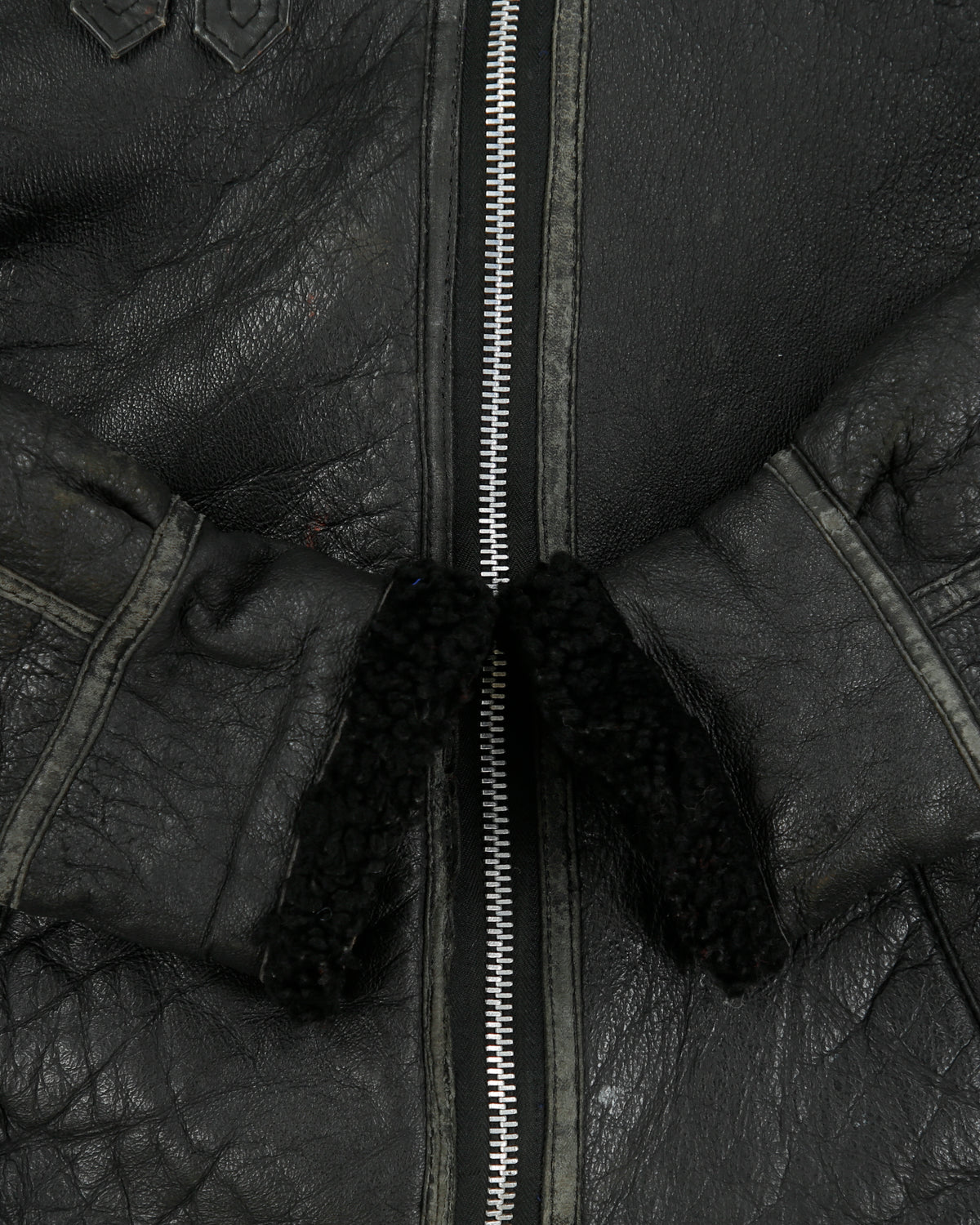 Vintage 1970s Paris Dakar B-3 Sheepskin Shearling Aviator Flight Jacket - L