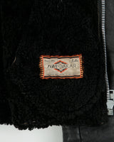 Vintage 1970s Paris Dakar B-3 Sheepskin Shearling Aviator Flight Jacket - L