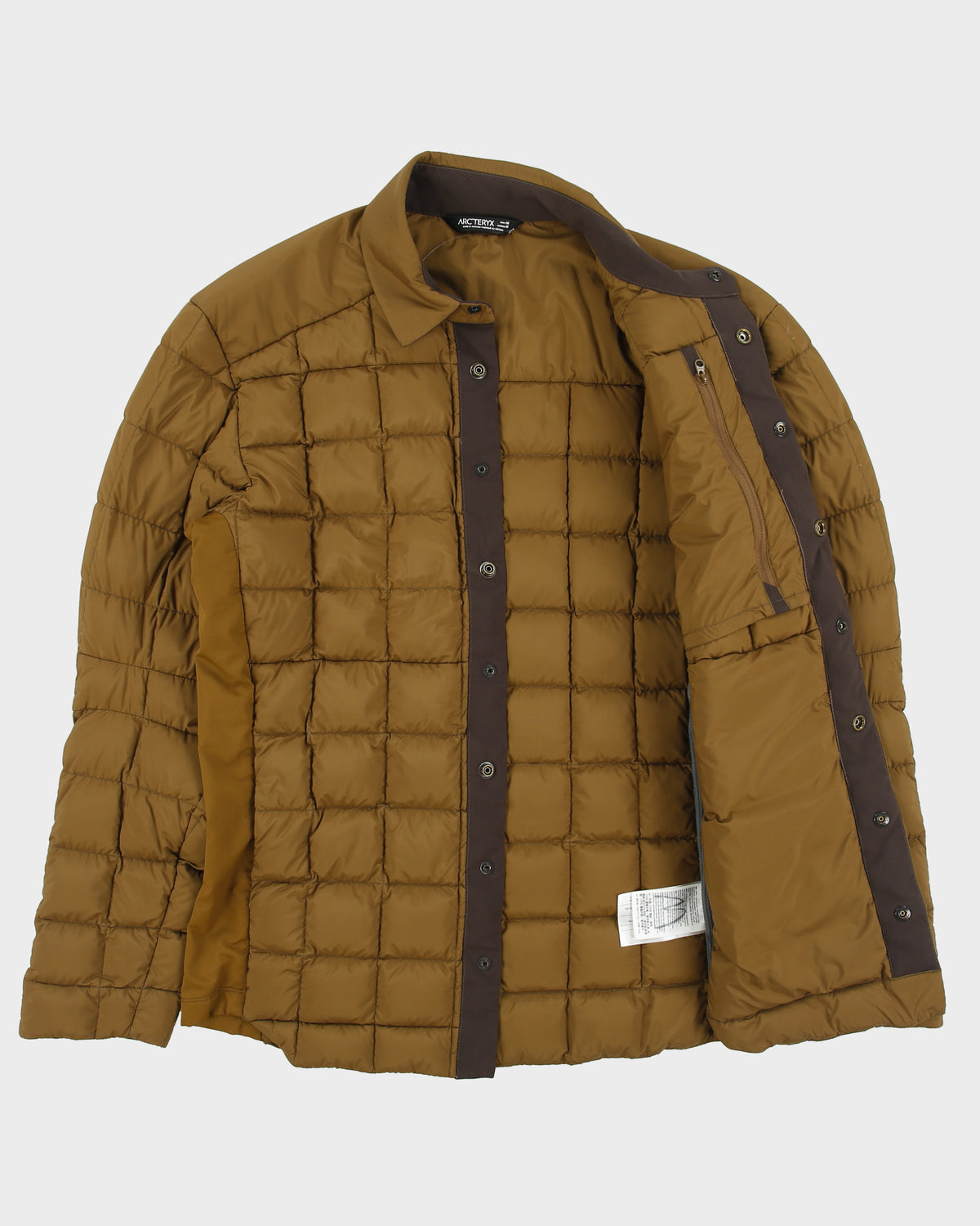 Arc'teryx Khaki Rico Goose Down Quilted Snap Button Puffer Jacket - M