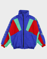 Vintage 1980s Ocean Pacific Shell Funnel Neck Ski Puffer Bomber Jacket - L