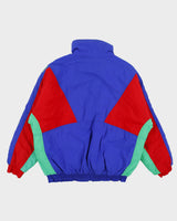 Vintage 1980s Ocean Pacific Shell Funnel Neck Ski Puffer Bomber Jacket - L