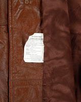 Vintage 1970s Victoria Chestnut Leather Padded Made In Canada Mid Length Lapel Coat - L