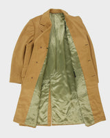 Vintage 1970s Warren K Cook Tan Camel Cashmere Union Made In Canada Mid Length Over Coat - XL