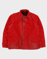 Vintage 1980s Buffalo Plaid Wool Reversible Duck Canvas Made In USA Chore Barn Jacket - M