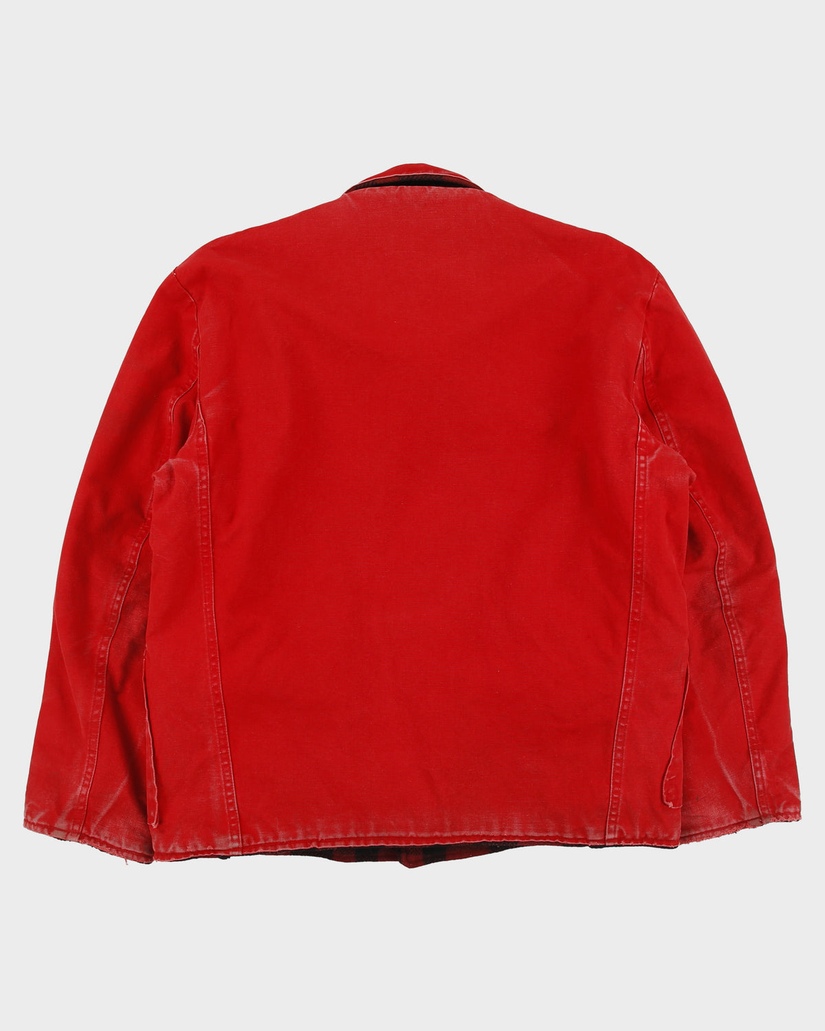 Vintage 1980s Buffalo Plaid Wool Reversible Duck Canvas Made In USA Chore Barn Jacket - M