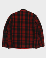 Vintage 1980s Buffalo Plaid Wool Reversible Duck Canvas Made In USA Chore Barn Jacket - M