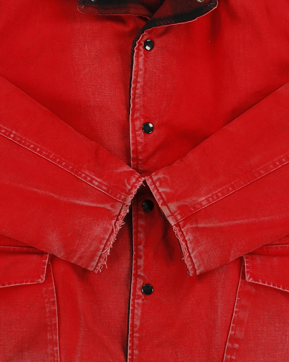 Vintage 1980s Buffalo Plaid Wool Reversible Duck Canvas Made In USA Chore Barn Jacket - M