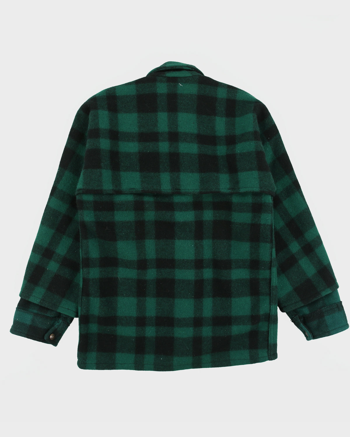Vintage 1970s Jones Pioneer Brand Buffalo Plaid Wool Snap Button Mackinaw Jacket - S
