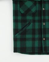 Vintage 1970s Jones Pioneer Brand Buffalo Plaid Wool Snap Button Mackinaw Jacket - S