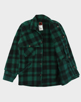 Vintage 1970s Jones Pioneer Brand Buffalo Plaid Wool Snap Button Mackinaw Jacket - S
