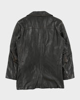 Vintage 1960s Renard Dark Brown Goatskin Leather Mid Length Lapel Jacket - M