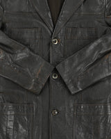 Vintage 1960s Renard Dark Brown Goatskin Leather Mid Length Lapel Jacket - M