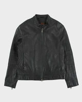 Vintage Y2K 00s Danier Calfskin Leather Cafe Racer Moto Jacket - S