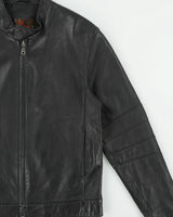 Vintage Y2K 00s Danier Calfskin Leather Cafe Racer Moto Jacket - S