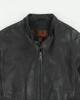 Vintage Y2K 00s Danier Calfskin Leather Cafe Racer Moto Jacket - S