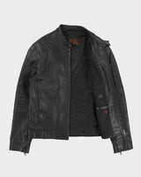 Vintage Y2K 00s Danier Calfskin Leather Cafe Racer Moto Jacket - S