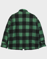 Vintage 1960s 5 Brother Buffalo Plaid Wool Union Made In USA Mackinaw Jacket - M