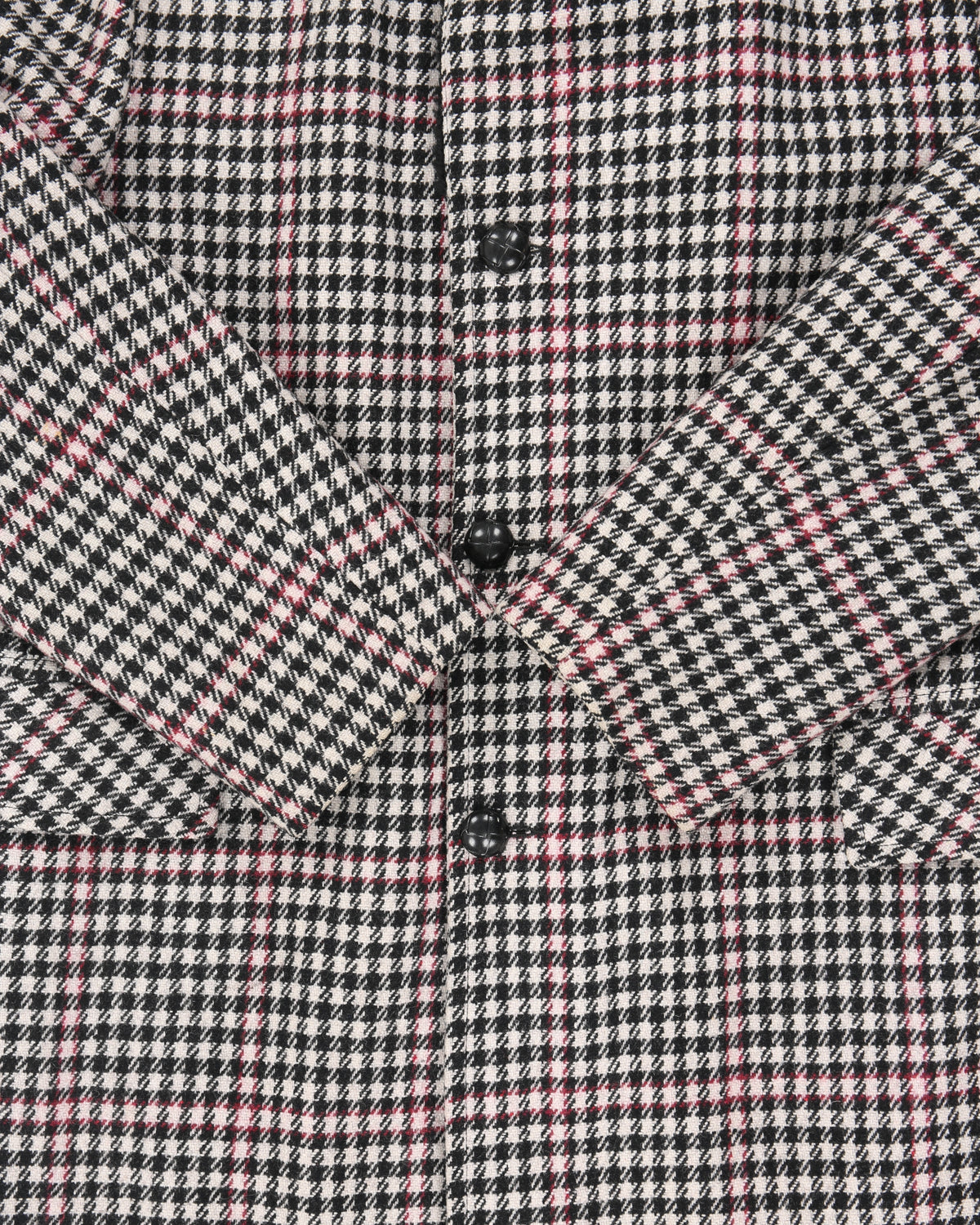Vintage 1980s Sears Houndstooth Wool Faux Shearling Lined Mid Length Over Coat - L