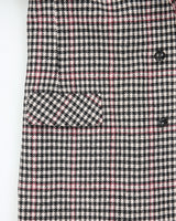 Vintage 1980s Sears Houndstooth Wool Faux Shearling Lined Mid Length Over Coat - L
