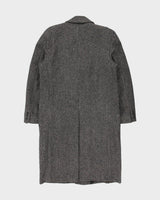 Vintage 1990s Bentley's Of London Speckled Wool Herringbone Over Coat - M