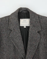 Vintage 1990s Bentley's Of London Speckled Wool Herringbone Over Coat - M