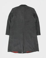 Vintage 1980s Bay Club Charcoal Cashmere Wool Luxury Blend Over Coat - XL