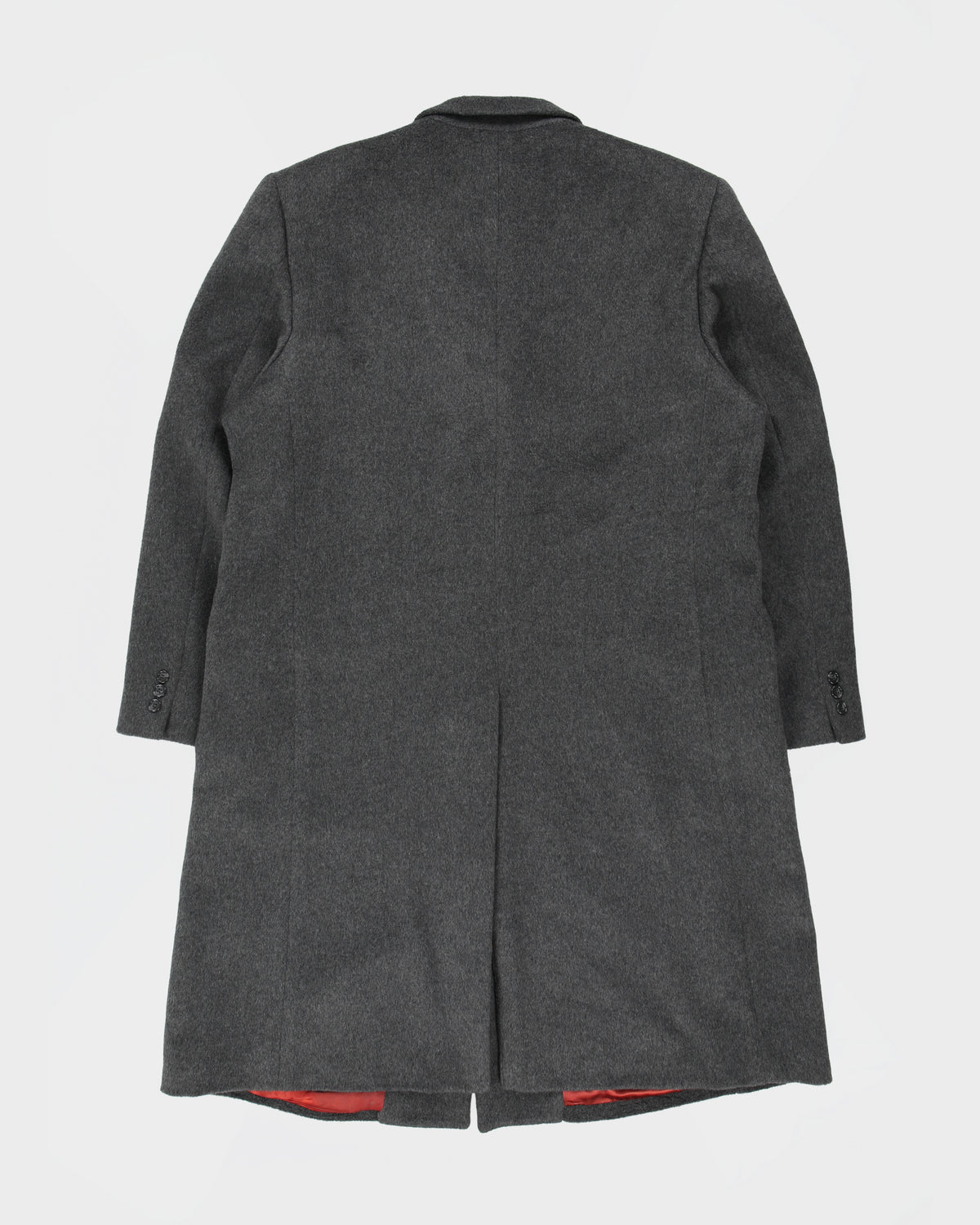 Vintage 1980s Bay Club Charcoal Cashmere Wool Luxury Blend Over Coat - XL