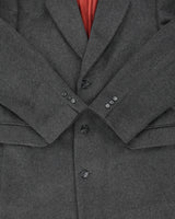 Vintage 1980s Bay Club Charcoal Cashmere Wool Luxury Blend Over Coat - XL