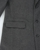Vintage 1980s Bay Club Charcoal Cashmere Wool Luxury Blend Over Coat - XL