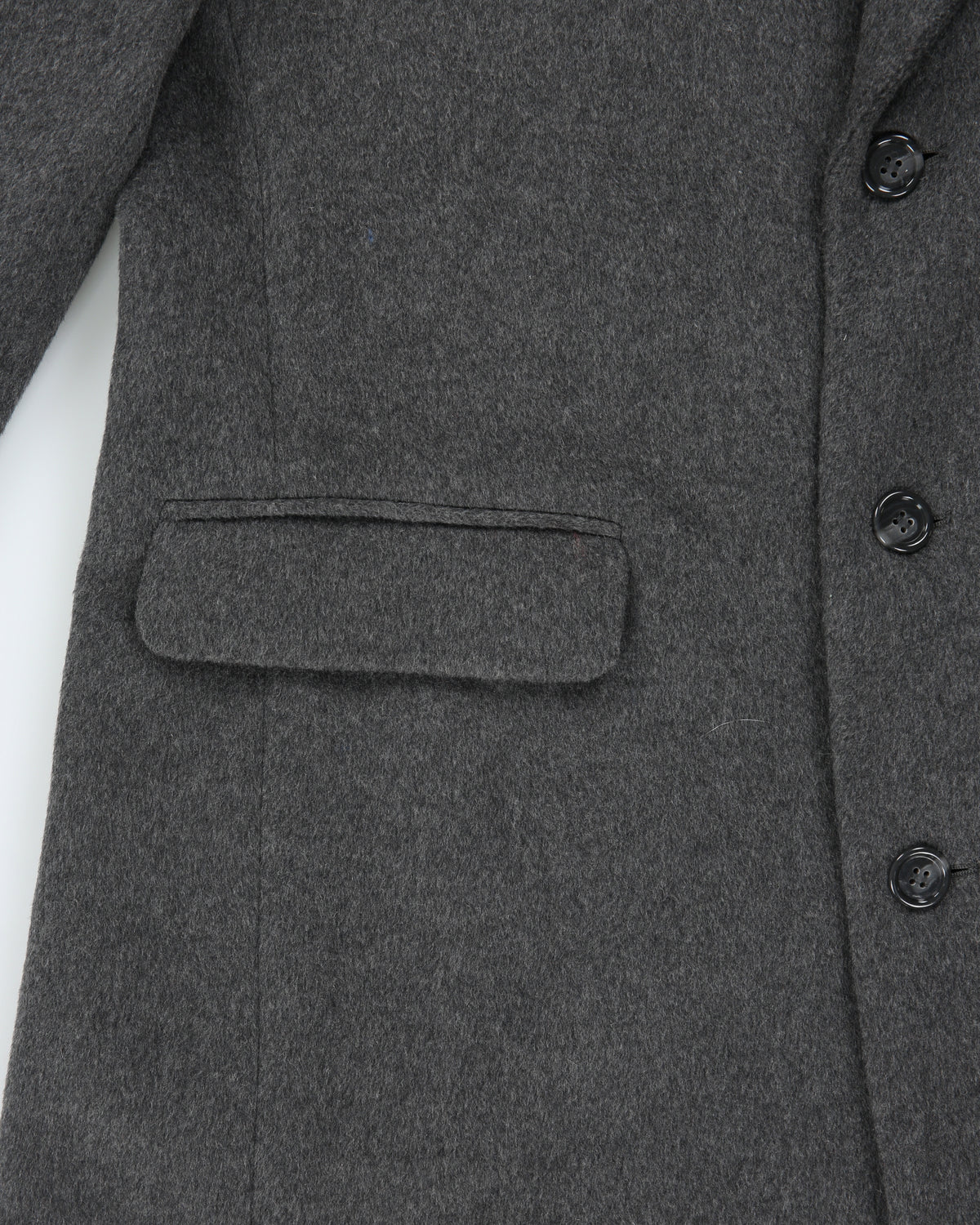 Vintage 1980s Bay Club Charcoal Cashmere Wool Luxury Blend Over Coat - XL