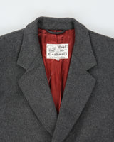 Vintage 1980s Bay Club Charcoal Cashmere Wool Luxury Blend Over Coat - XL