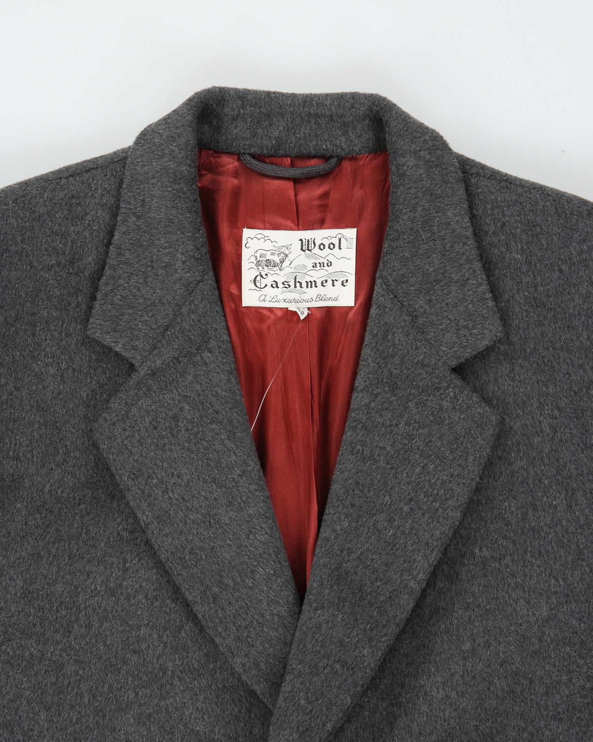 Vintage 1980s Bay Club Charcoal Cashmere Wool Luxury Blend Over Coat - XL