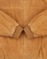 Vintage Y2K 00s John Ashford Camel Tan Suede Quilt Lined Bomber Jacket - L