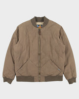 Eddie Bauer Khaki EB Originals 1936 Skyliner Goose Down Diamond Quilt Bomber Jacket - L