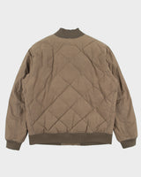 Eddie Bauer Khaki EB Originals 1936 Skyliner Goose Down Diamond Quilt Bomber Jacket - L