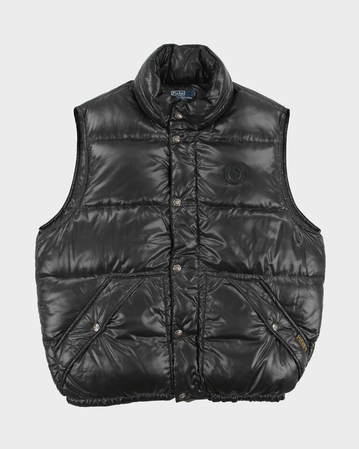Vintage Y2K 00s Polo Ralph Lauren Cardin Green Goose Down Puffer Gilet - L