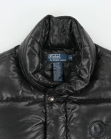 Vintage Y2K 00s Polo Ralph Lauren Cardin Green Goose Down Puffer Gilet - L