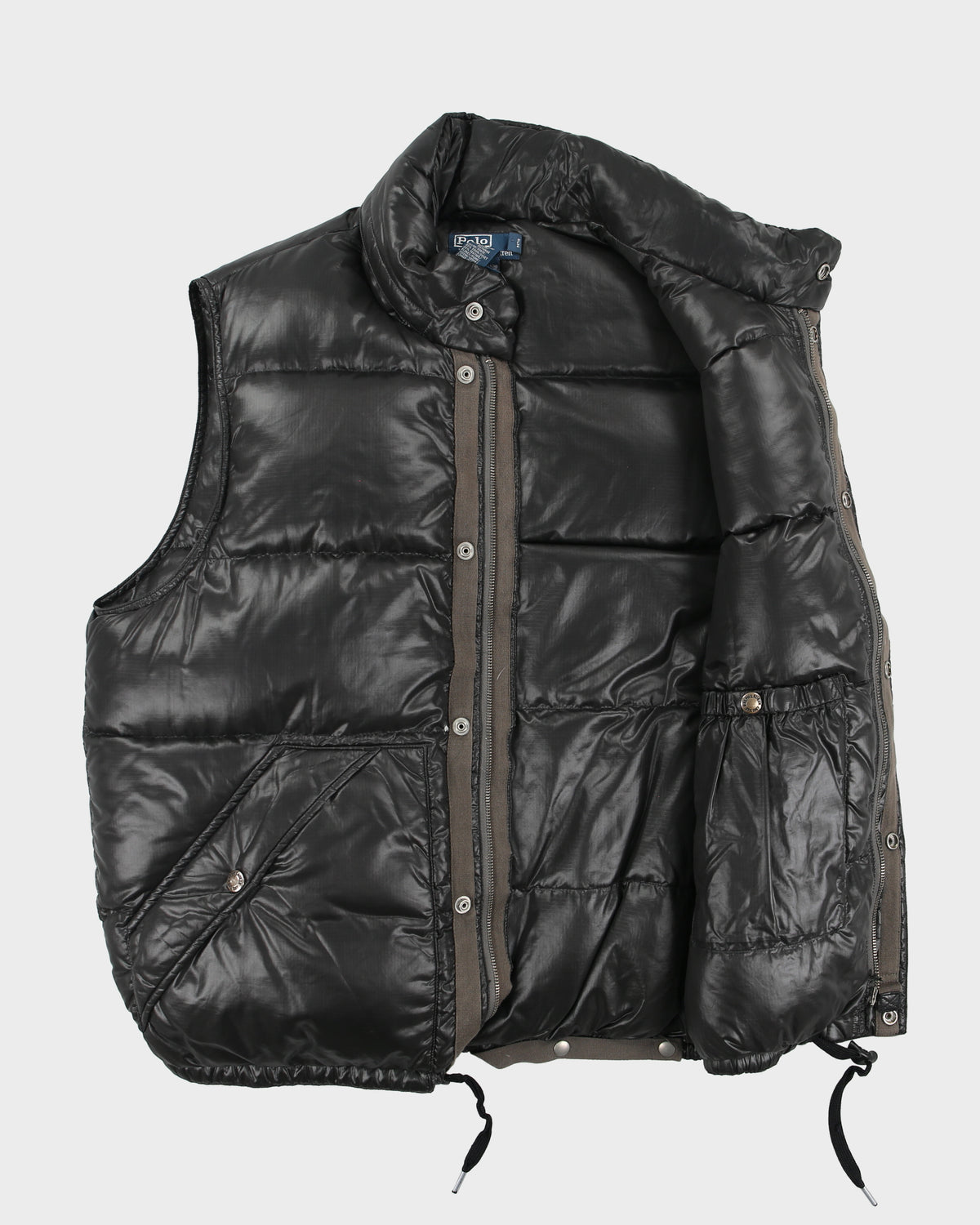 Vintage Y2K 00s Polo Ralph Lauren Cardin Green Goose Down Puffer Gilet - L