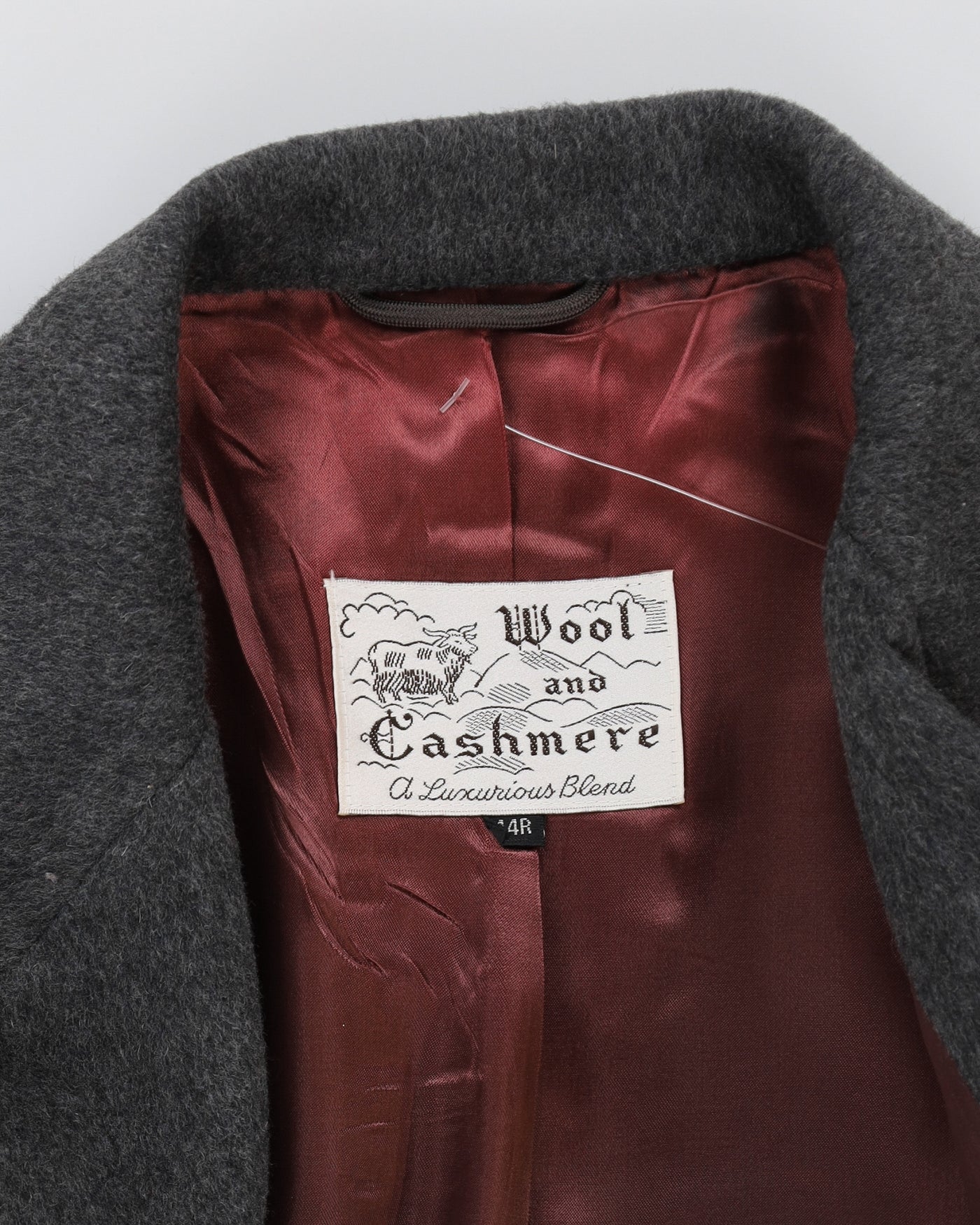 Grey Wool And Cashmere Blend Overcoat - L