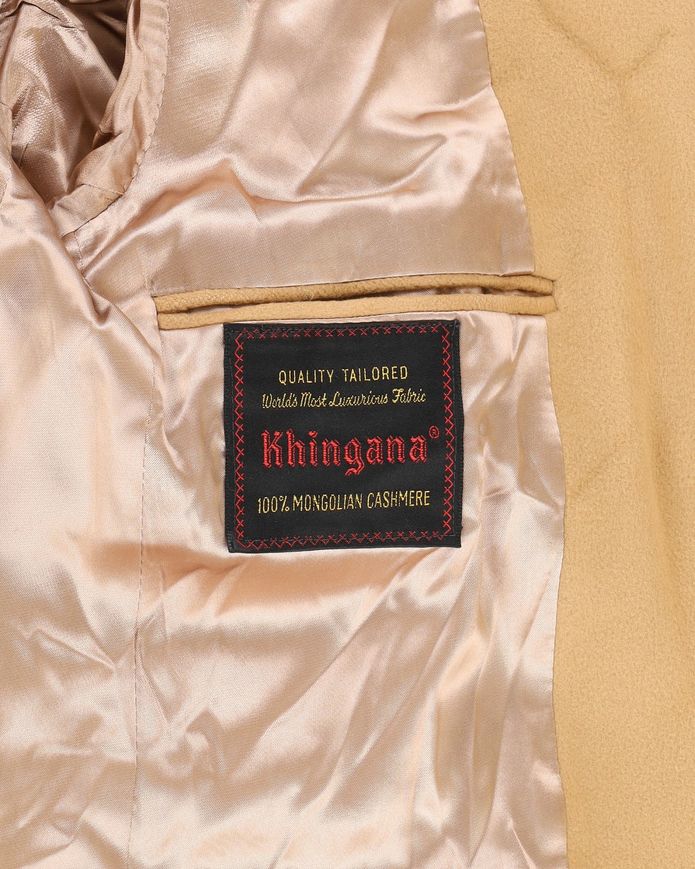 Beige Mongolian Cashmere Overcoat - S