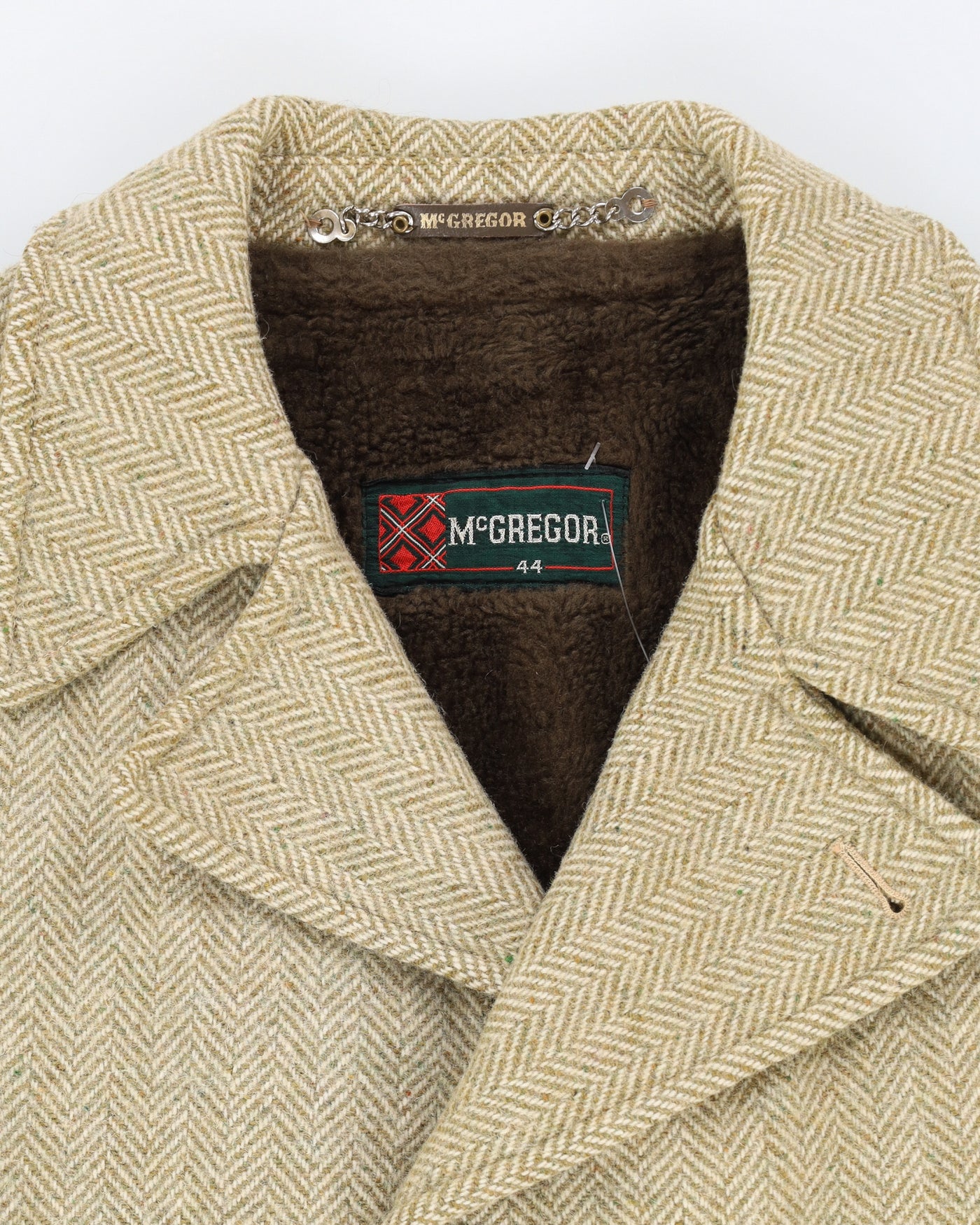 McGregor Herringbone Tweed Wool Overcoat - M