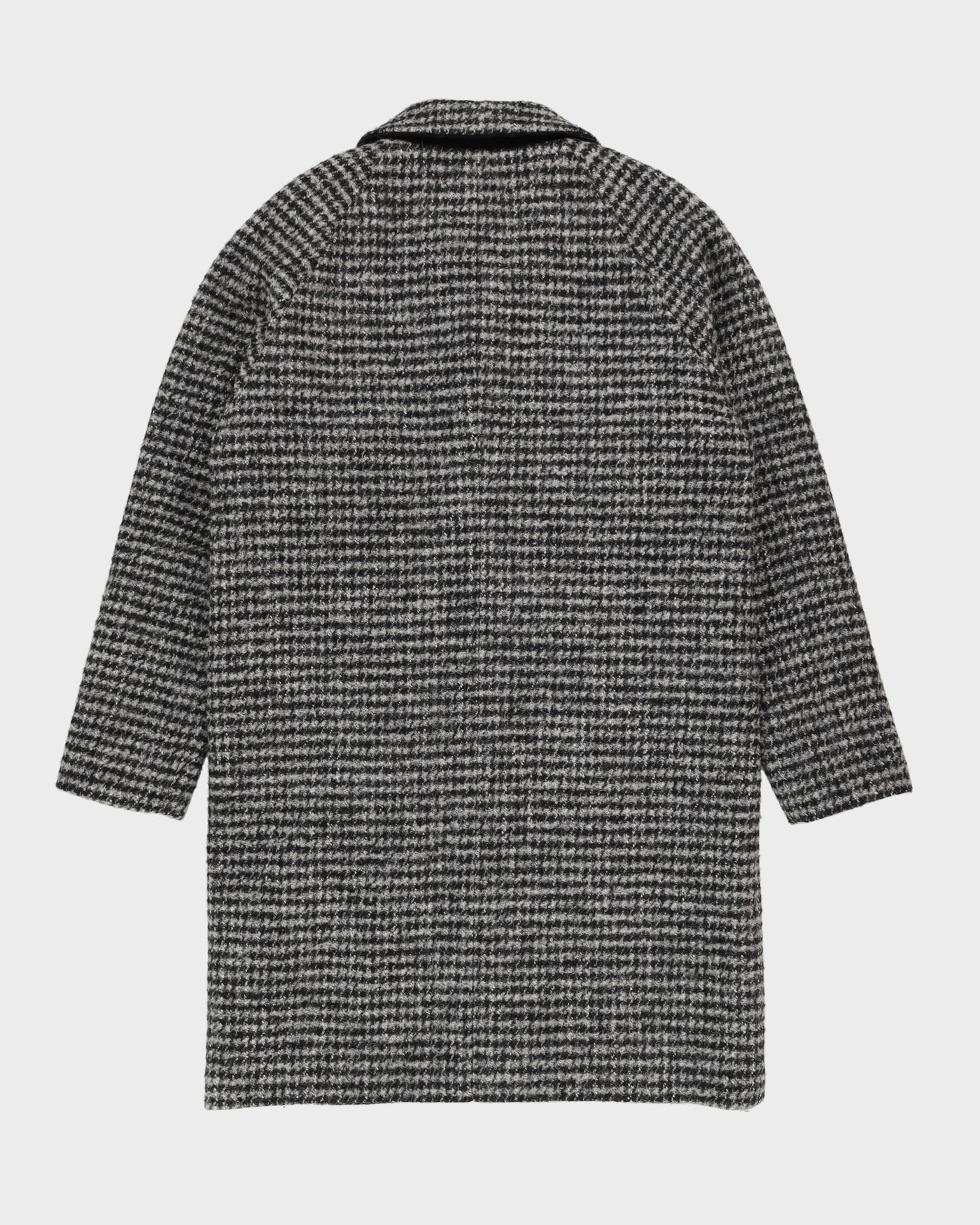 Solid Homme Grey Houndstooth Overcoat - M