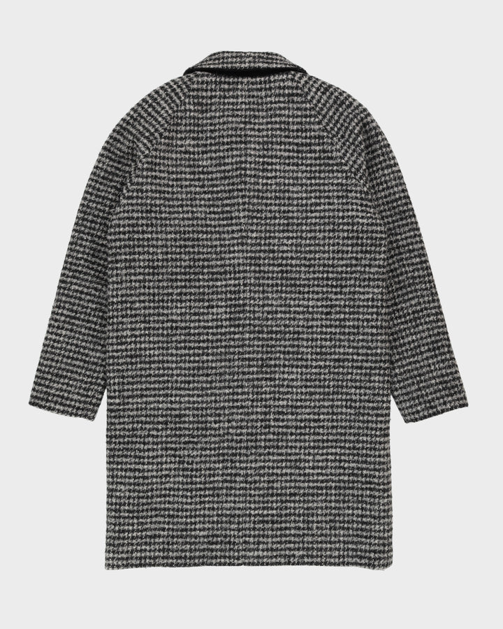 Solid Homme Grey Houndstooth Overcoat - M