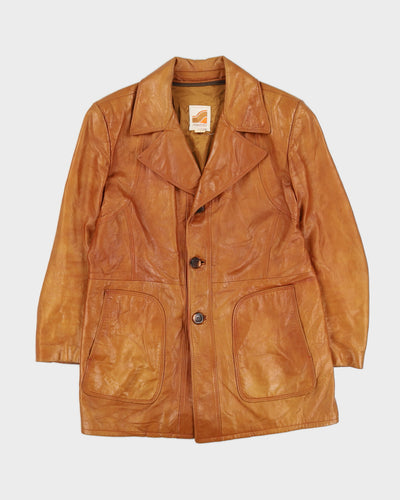 Vintage 70s Shaino's Brown Leather Jacket - L
