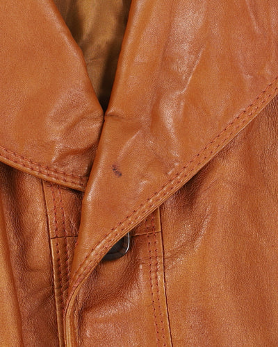 Vintage 70s Shaino's Brown Leather Jacket - L