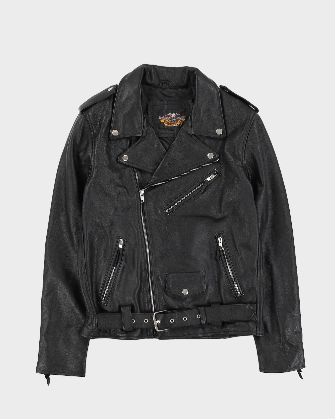 00s Harley Davidson Black Biker Leather Jacket - S