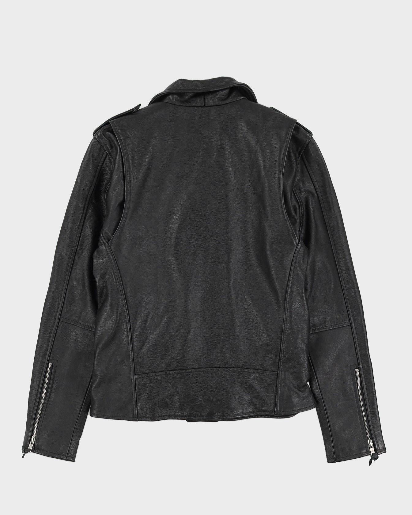 00s Harley Davidson Black Biker Leather Jacket - S