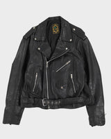 Vintage 90s Hi - Spirit Black Biker Leather Jacket - M